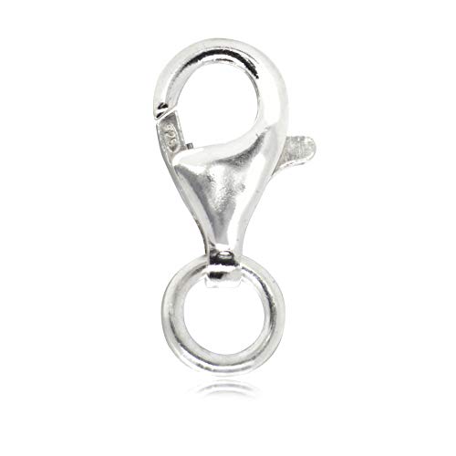 TJS Fermoir en Argent 925 Sans Nickel pour Colliers et Bracelets, 8mm Cover