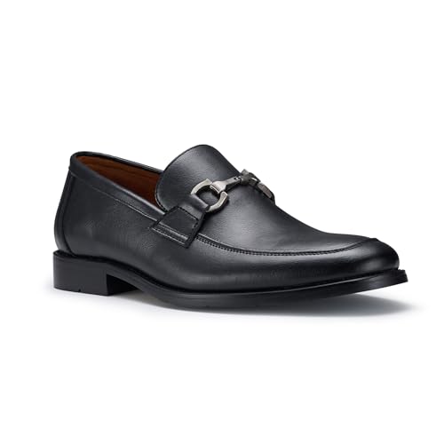 Ferro Aldo Mens Daxon II Horsebit Loafers | Classic Moc Toe Slip-On Dress Shoes | MFA197908M | in Black, Size 10