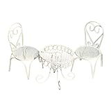 【Accesorios para casa de muñecas】: El sencillo y elegante juego de muebles para casa de muñecas en miniatura con mesa y silla es una buena adición a decoración de casa de muñecas y al accesorio de fotografía.