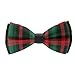 WUXEKZO Men's Boys Pre-Tied Bow Tie for Party, Festivals, Graduation, Fashion Christmas Red Green Plaid Creative Cravat Necktie