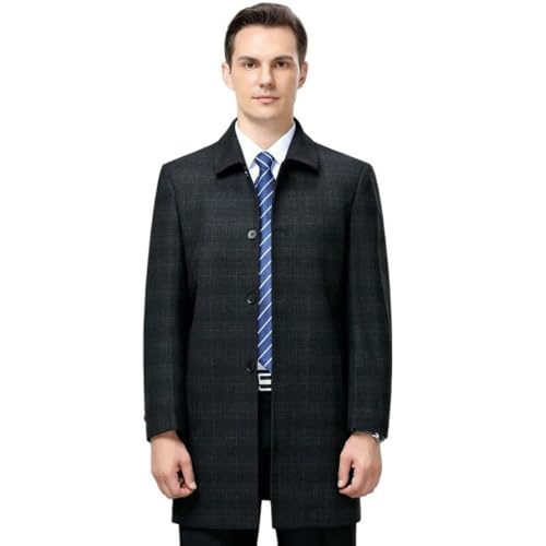 Gabardina de lana para hombre abrigo informal de longitud media ropa de otoño