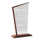 Pila Stone Award mit Gravur aus Acryl & Edelholz – personalisierte Trophäe mit Logo & Text für Sport, Schule, Firma & Events – Pokal als Auszeichnung, Geschenk, Jubiläum (200x110)