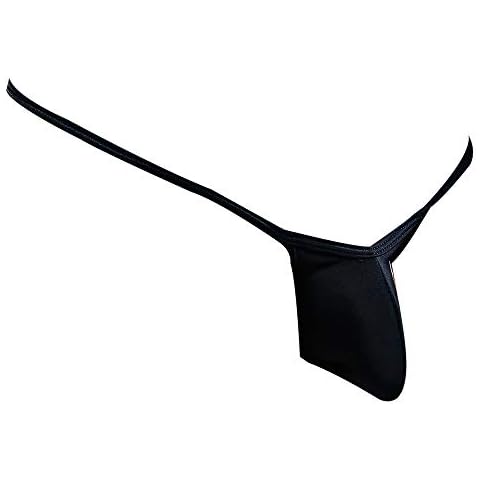 Cover Male G-String Underwear, V-Shaped String Bikini for Men w/Minimal Coverage Front & Back Underwear Thongs & G-Strings Black Cover