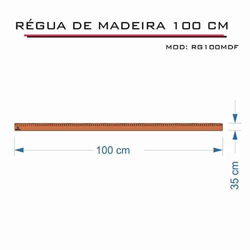Régua 100 cm Madeira Modelagem Estilista Corte Costura Fenix