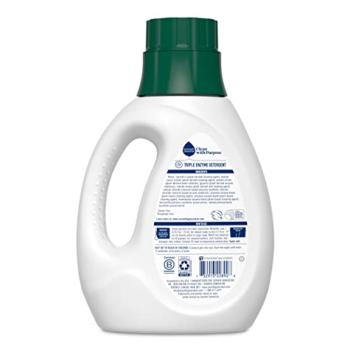 Seventh Generation Concentrated Laundry Detergent Liquid Free & Clear Fragrance Free 40 Fl Oz (Pack Of 2) #TOP1