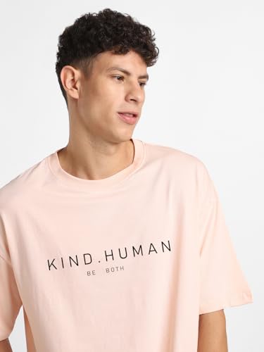 Image of NOBERO Men's Cotton Graphic Print Oversized Fit T-Shirt