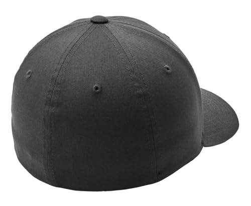 Joe's USA 6 Panel Cotton Blend Premium Baseball Fitted Cap - XL/2XL (7 3/8-8) - Black