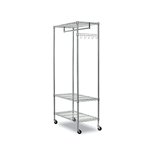 Alera Alegr364818Sr Wire Shelving Garment Rack, Coat Rack, Stand Alone Rack W/Casters, Silver #TOP2