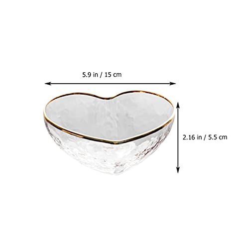Vosarea Glass Salad Bowl Heart- Shape Fruit Bowl Ice Cream Soup Bowl Candy Dishes Serving Bowl Plate Tableware For Desserts Pasta Dinner Snack Appetizer Popcorn #TOP6