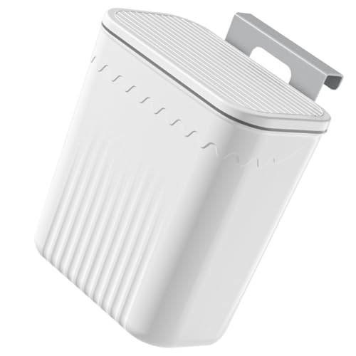 Caneca de basura colgante blanca con tapa grande
