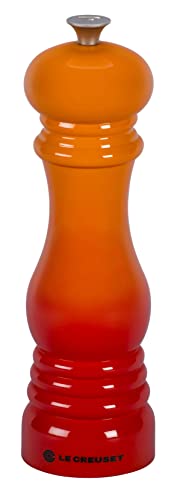Le Creuset Classic Adjustable Pepper Mill Grinder, Chip-Resistant ABS Plastic, Anti-Corrosion, 40g, 21 cm, Volcanic, 96001900090000