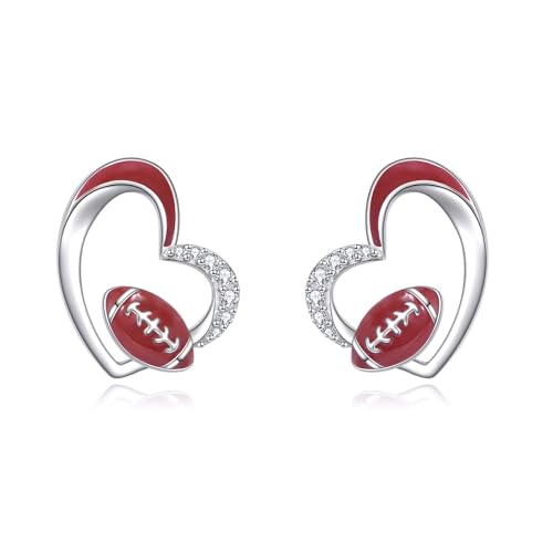 Volleyball/Basketball/Baseball/Soccer Earrings for Mom Women 925 Sterling Silver Sport Stud Earrings for Women Ball Jewelry Gifts for Sport Lover Player