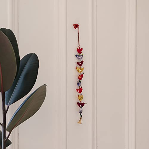 Paper High 10-Bird Bell Tota | Traditional Indian Hanging Decoration | Handmade | Recycled Fabric | Bedroom Decorations | Home Décor