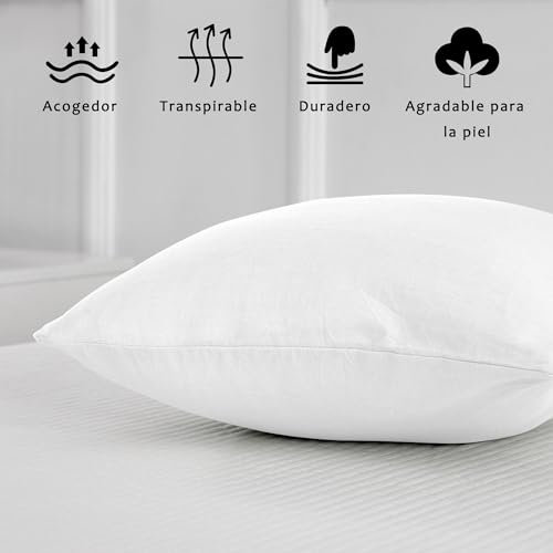 TOCOMOA Cushion Cover 60 x 60 cm Set of 2, 100% Washed Cotton Cushion Covers Oeko-Tex Certified - Image 3