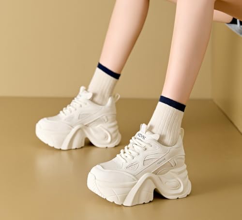 Chunky Sneakers for Women Platform Walking Dad Shoes Comfortable Wedge Walking Sport Sneakers US 4.5-7.54