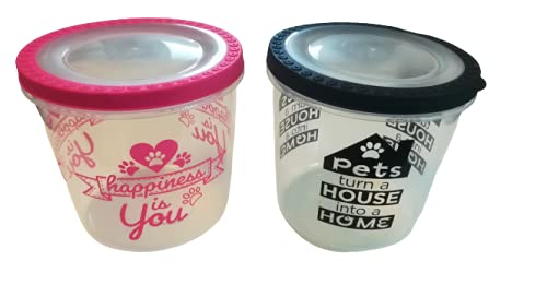 GreenbrierPet Food Storage Jars, Set of 2, Pet Food Storage, Treats, Pet Travel, Pet Shelter Donations, Pet Gifts, Dogs, Cats