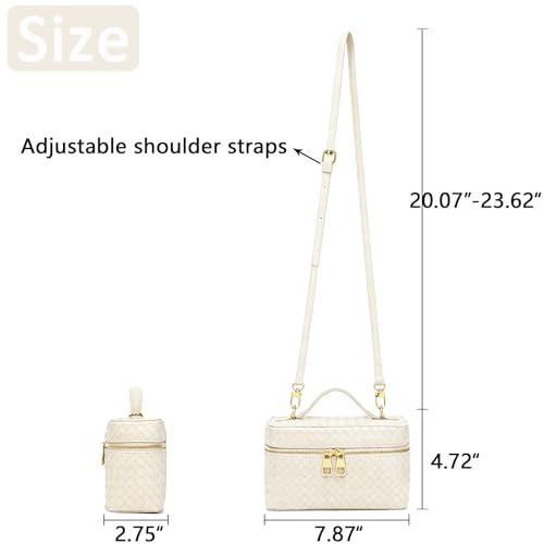 Image of Trendy Shoulder Bags for Women Mini L19 Square Box Satchel Bag Cute PU Leather Crossbody Purse with Adjustable Strap