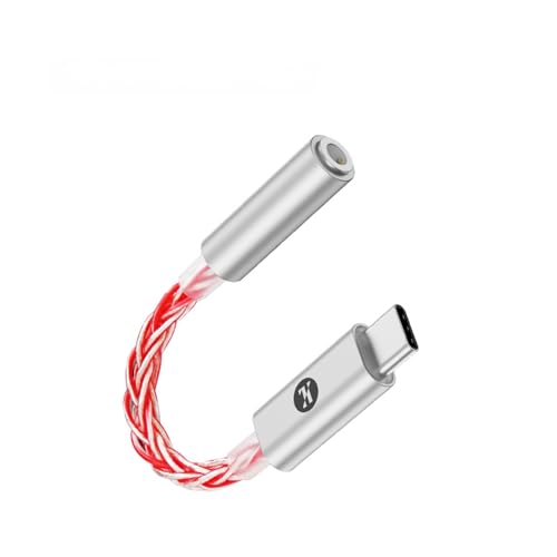 Girftu JCALLY JM6 Pro USB C Type-C to 3.5mm Dual DAC CX31993 MAX97220 Kopfhörer Digital Audio Tragbarer Decodierverstärker HiFi DAC Mobile Kopfhörer Adapter (rot)