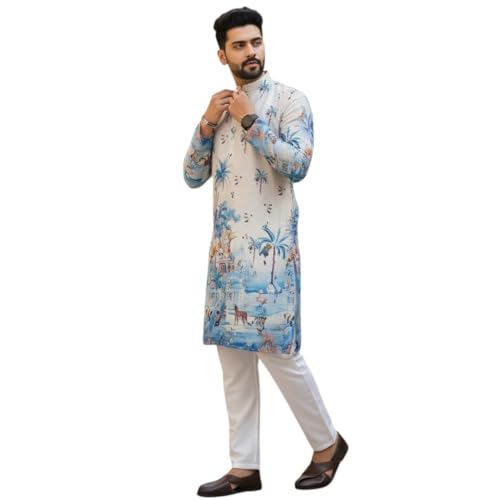 Image of Men's Traditional Kurta for Men | Ethnic Wear Kurta for Festive, Wedding & Casual Occasion | Stylish Regular Fit Kurta for Men