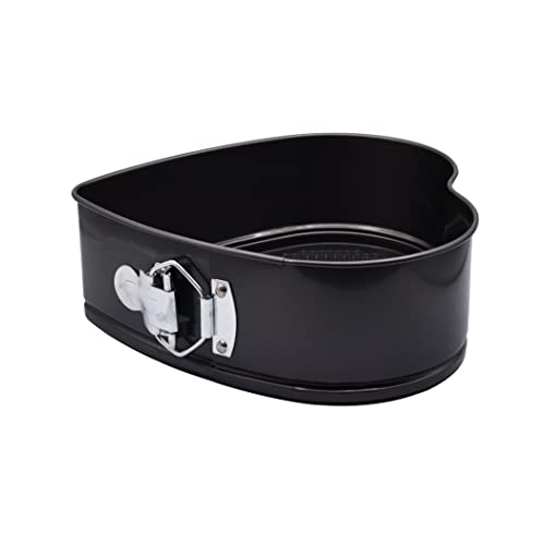 Abcsea 1 Pièce Moulle à Gateau Coeur, Moule Gateau Amovible, Moule à Pudding, Moule à Gateaux en Acier au Carbone, Acier au Carbone Robuste de 1 mm, Moulle à Charnière 21cm Cover