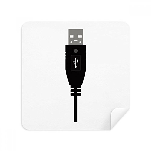 Chiffon de nettoyage lunettes et écran USB motif noir x2