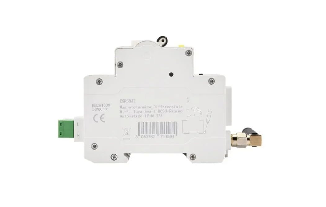 Interruttore Differenziale RCBO WiFi 1P+N 32A Tuya Smart per Protezione Circuiti e Controllo Remoto – ESR3532
