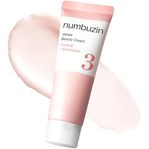 numbuzin No.3 Cream | Velvet Beauty Cream | Hydration, Textured Skin, Poreless, Smooth Skin, Makeup Prep, Primer, Niacinamide | 2.02 fl. oz.