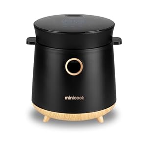 Minicook Low Carb Multifunctional Rice Cooker and Steamer (Black)