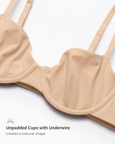 INLYRIC Women's Inbarely Plus Balconette Bra - Demi Unlined No Padding Underwire Comfort Natural Support Everyday Bras3