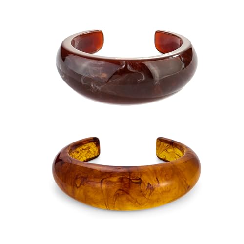Bracelet manchette résine acrylique femme bijou vintage plaque épaisse