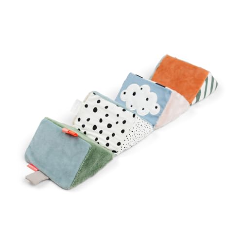 Done by Deer Ausklappbarer Würfel Deer friends - Motorikwürfel mit verschiedene Texturen stimulieren alle Sinne des Babys - Bauchlage Aktivitätsspielzeug mit Farben und hohe Kontrasten