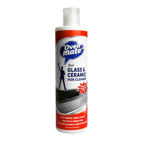 Oven Mate Glass & Ceramic Hob Cleaner Powerful Grease & Burnt-On Food Remover for Glass & Ceramic Hobs Restores a Streak-Free Shine