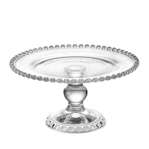 OUNONA Crystal Glass Fruit Tray, 19.5 cm (7.67 inch) Decorative Serving Platter for Kitchen Counter Afternoon Tea and Parties, Elegant Snack and Dessert Display Tray by OUNONA - Used condition - US$30.39
