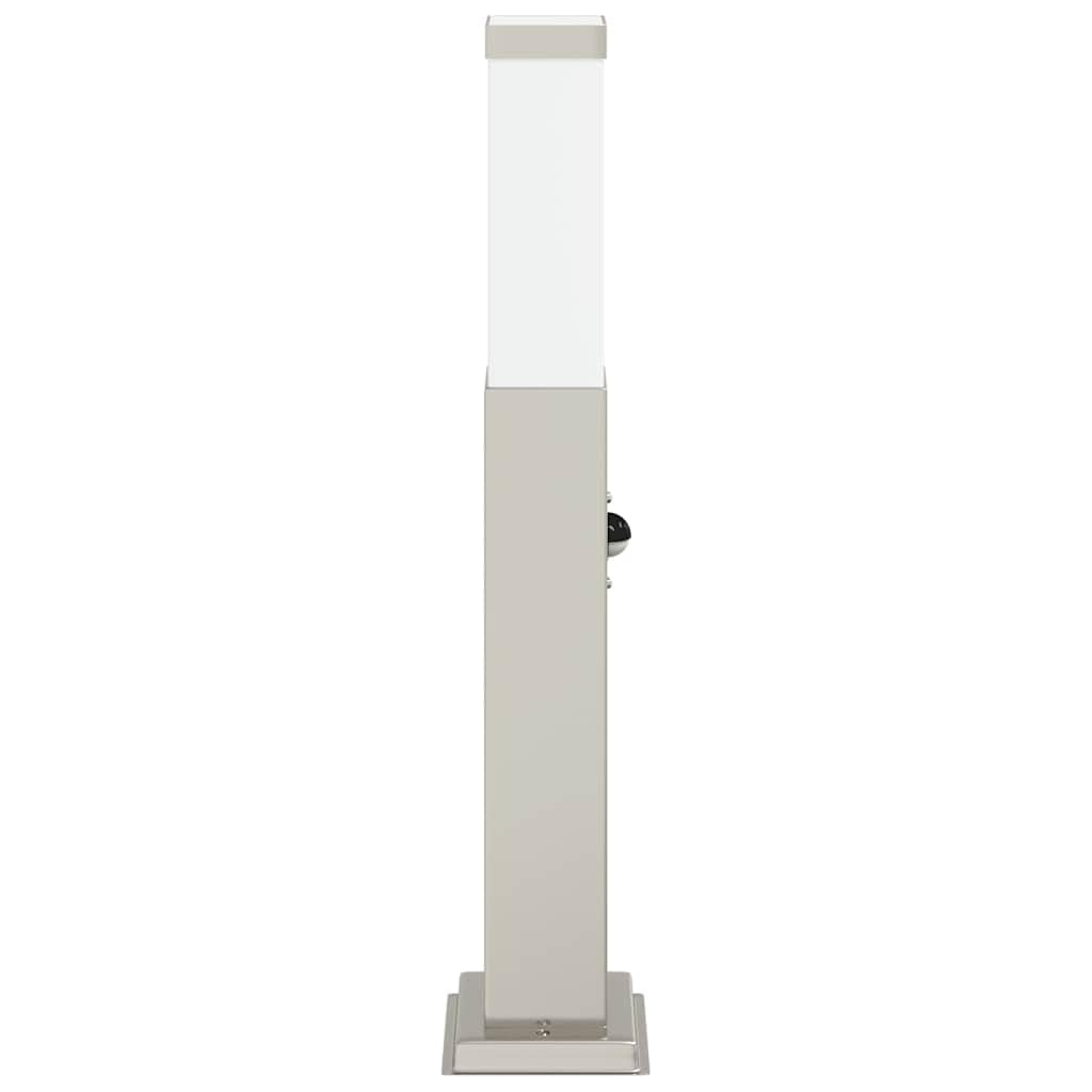 Lampada a colonna con sensore in acciaio inox, altezza 50 cm, IP44, resistente alle intemperie, per terrazza, giardino e vialetto, con sensore di movimento PIR e diffusore, distribuzione