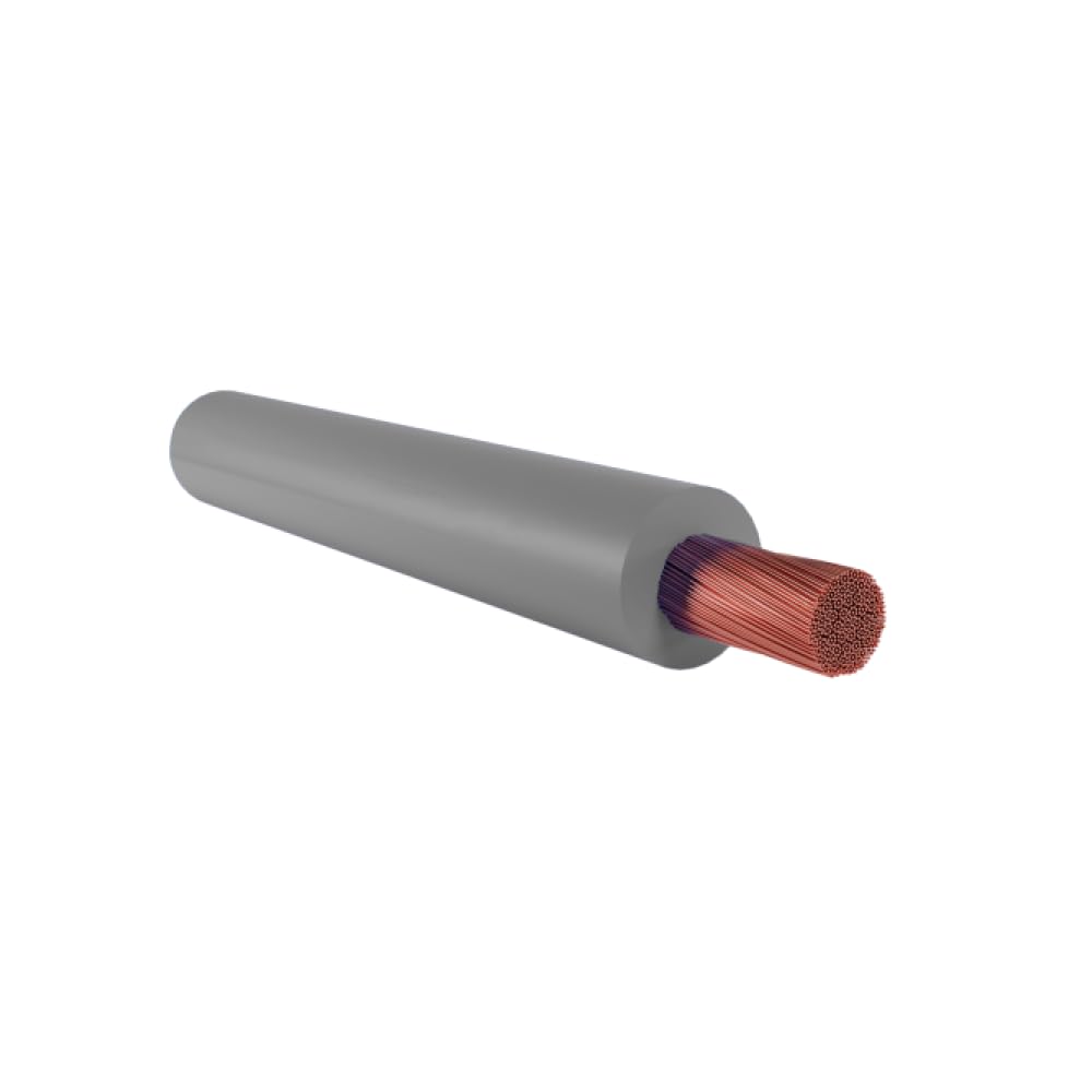 Przewód elektryczny, 25 metrów, 6 mm² mm2, 1 x 6 mm, szary, miedziany, jednożyłowy drut, zgodny z CPR, FS17, idealny do renowacji instalacji elektrycznej do domów i mieszkań