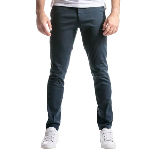 Men's Straight Leg Solid Business Pants Comfort Casual Lightweight Trouser Slim Fit Twill Outdoor Pants