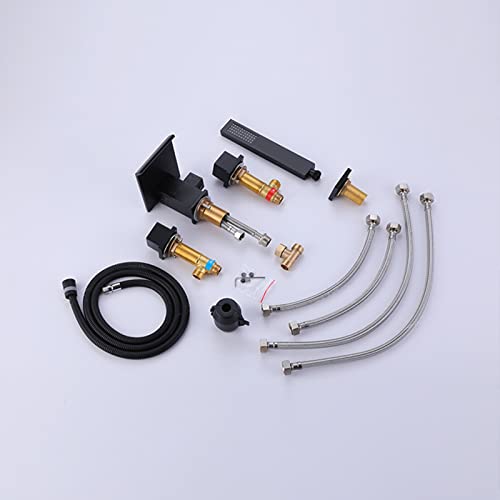 Mitigeur Bain-Douche 4 Trous sur Plan avec Ensemble Douche en Chrome Équipé - 6