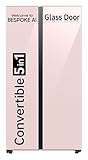 Samsung 653 L, 3 Star, Bespoke AI, Glass Door, Frost Free, Double Door, Convertible 5-in-1 Digital Inverter, Side By Side Smart Refrigerator with Auto Open Door (RS76CB81A3P0HL, Clean Pink)