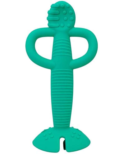 Image of Busy Baby Teething Spoon - 2-in-1 Teether and Training Spoon for Self Feeding, Dishwasher Safe, BPA Free, Food Grade Silicone (Spearmint)