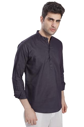 Image of DIVISIVE Men's Slim Fit Full Sleeves Cotton Short Kurta