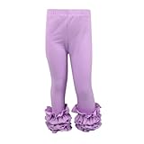 幼児用ベビーガールズレギンス リブ編みレーストリム 足なしフリル タイトストッキングボトムパンツ スノーウェア 110 パンツ