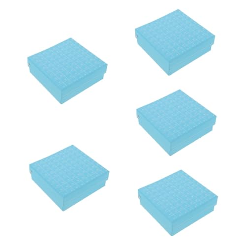 FUNOMOCYA 5pcs Freezer Microcentrifuge Tube Storage Box 81-Cell Leak- Paper Tube Storage Holder Efficient Sample Organization