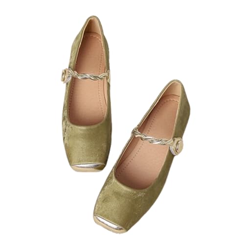 Flats for Women Dressy Square Toe Mary Jane Shoes Casual Buckle Strap Ballet Flats Comfortable Slip on Dress Shoes 2025
