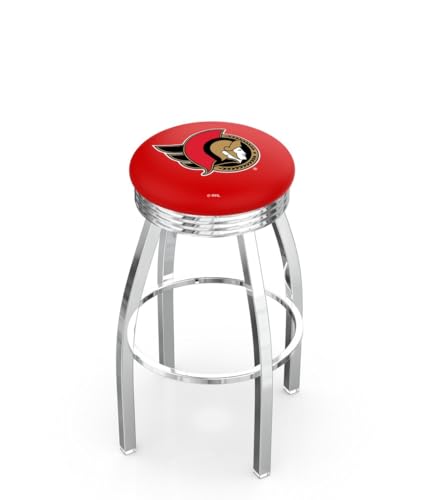 HBS L8C3C Ottawa Senators 30" Swivel Bar Stool with Chrome