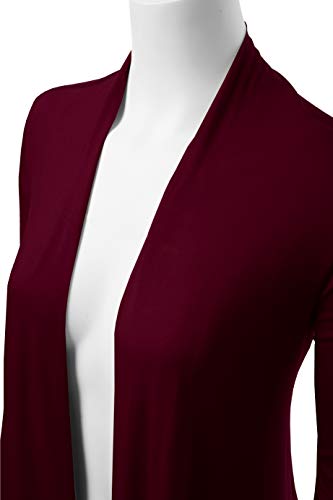 Image of Women's Drape Front Open Cardigan Long Sleeve (S-2X, Made in USA)