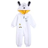 PEANUTS Woodstock Snoopy Newborn Baby Boys Cozy Sherpa Zip Up Cosplay Coverall White 6-9 Months