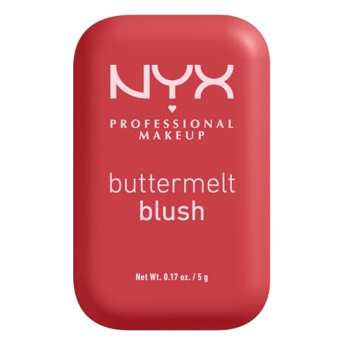 NYX Professional Makeup Buttermelt Colorete, Butta Than Coral | Alta Pigmentación, Hasta 12h de Duración, Acabado Shimmer Radiante, Textura Mantequilla, Fácil de Difuminar, Buttermelt