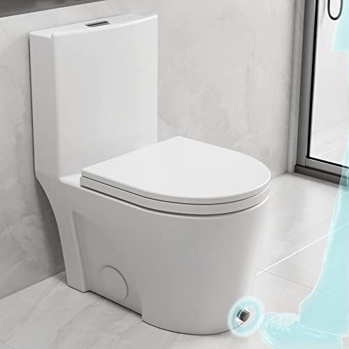 Efficient One-Piece Toilet: Watersense 4.8L (1.26Gal) Map 1000G, 3 Flushing Modes, Modern Design - 27X15X31In. #TOP10