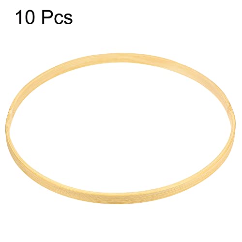 PATIKIL 7.9 Inch Wooden Bamboo Floral Hoop, 10Pack Craft Rings for DIY Wedding Wreath Decor Dream Catcher and Hanging Crafts - Image 3