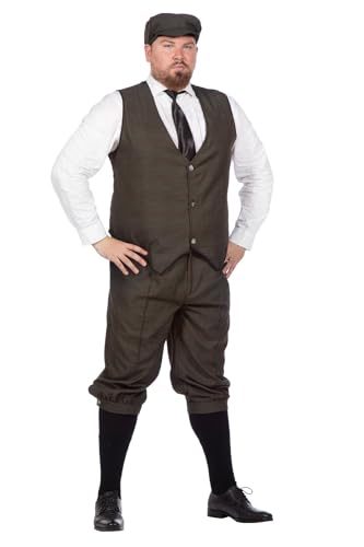 Costume pour homme Roaring 20s ensemble rétro chic de qualité supérieure avec casquette